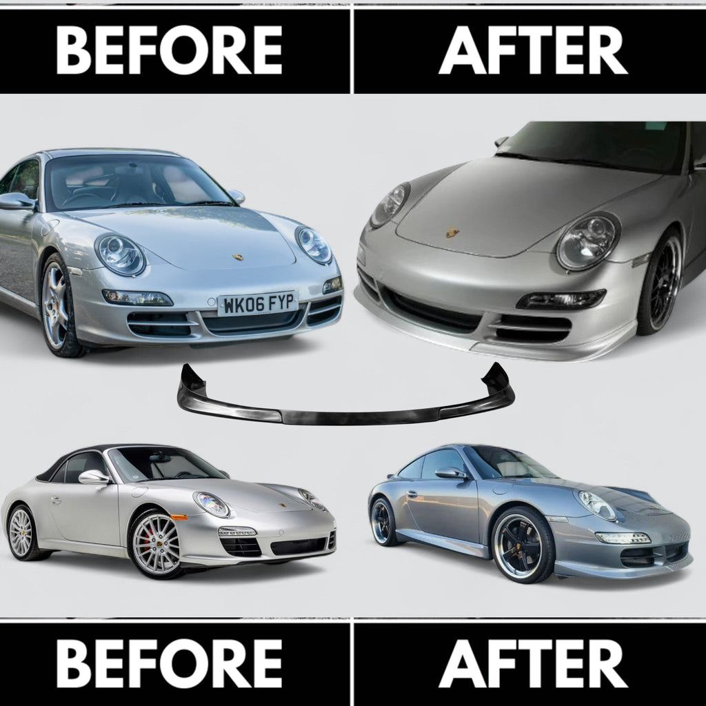 BetterBodies Motorsport Porsche 997 Carrera GT3TEK Aero front lip spoiler for narrow body 2005-2008 Porsche 997 bumper upgrade.