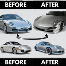 Load image into Gallery viewer, BetterBodies Motorsport Porsche 997 Carrera GT3TEK Aero front lip spoiler for narrow body 2005-2008 Porsche 997 bumper upgrade.