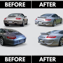 Load image into Gallery viewer, BetterBodies Motorsport Porsche 997.1 Carrera rear bumper in aero racing style for 2005–2008 models, showcasing sleek, sporty design.
