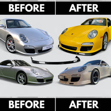 Load image into Gallery viewer, BetterBodies Motorsport polyurethane front lip spoiler for Porsche 997.2 Carrera 2009-2012, racing style front bumper upgrade.
