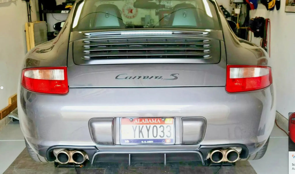 BetterBodies Motorsport polyurethane rear bumper diffuser for Porsche 997.1 Carrera, RUF TA-style, fits 2005–2008 models.