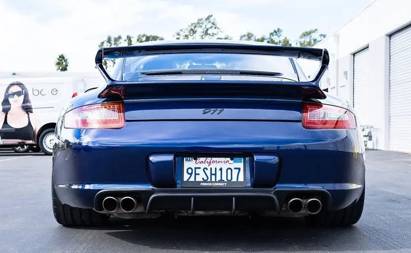 Porsche 997.1 Carrera rear bumper diffuser in RUF TA-style polyurethane, designed for 2005–2008, by BetterBodies Motorsport.