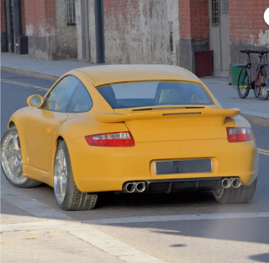 BetterBodies Motorsport Porsche 997.1 rear diffuser in RUF/Strosek style, polyurethane for Carrera and 4S models (2005–2008).