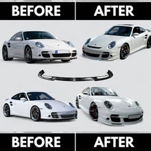 Load image into Gallery viewer, Polyurethane widebody front bumper lip for Porsche 997 Turbo (2007–2009) by BetterBodies Motorsport, designed for enhanced aerodynamics.