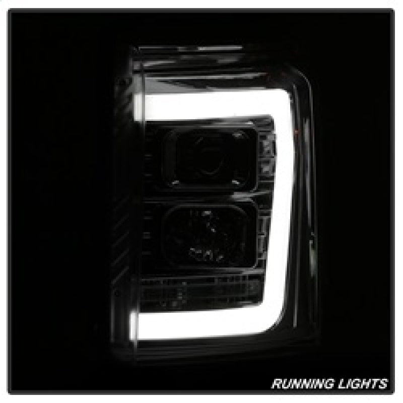 SPYDER 5084705 FITS: 11-16 Ford F-250/F-350 V2 Projector Headlights Light Bar DRL Chrome PRO-YD-FS11V2-LB-C Headlights