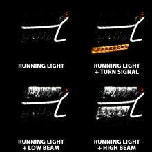 Load image into Gallery viewer, ANZO 111478 FITS: 15-20 Chevy Tahoe/Suburban LED Light Bar Style Headlights Black w/Sequential w/DRL w/Amber Headlights