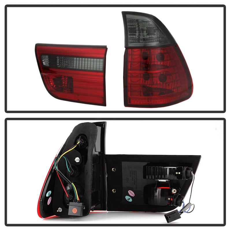 SPYDER 5000842 FITS: BMW E53 X5 00-06 4PCS Euro Style Tail Lights- Red Smoke ALT-YD-BE5300-RS Tail Lights