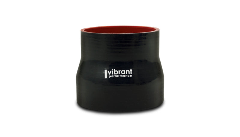 Vibrant 2928 FITS: 4 Ply Aramid Reducer Coupling 2.5in I.D. x 4in I.D. Gloss Black Silicone Couplers & Hoses