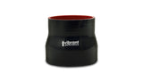 Vibrant Silicone Reducer Coupler 1.625in ID x 1.25in ID x 3.00in Long - Black