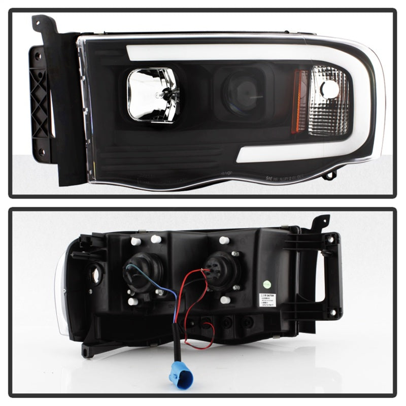 SPYDER 5084606 FITS: 02-05 Dodge Ram 1500 Light Bar Projector Headlights Black (PRO-YD-DR02V2-LB-BK) Headlights