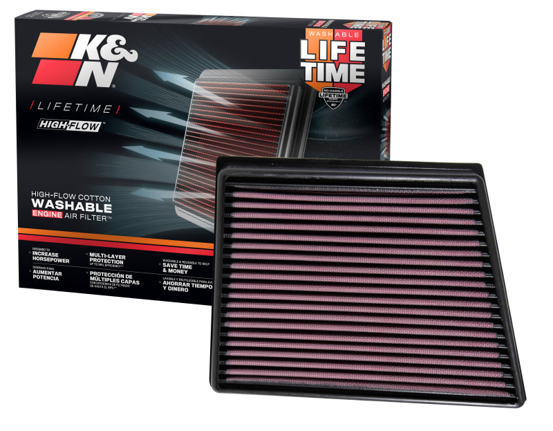 K&N Engineering 33-3075 FITS:K&N 2015 Jaguar F-Pace V6-3.0L F/I Left Side Replacement Drop In Air Filter Air Filters Drop In