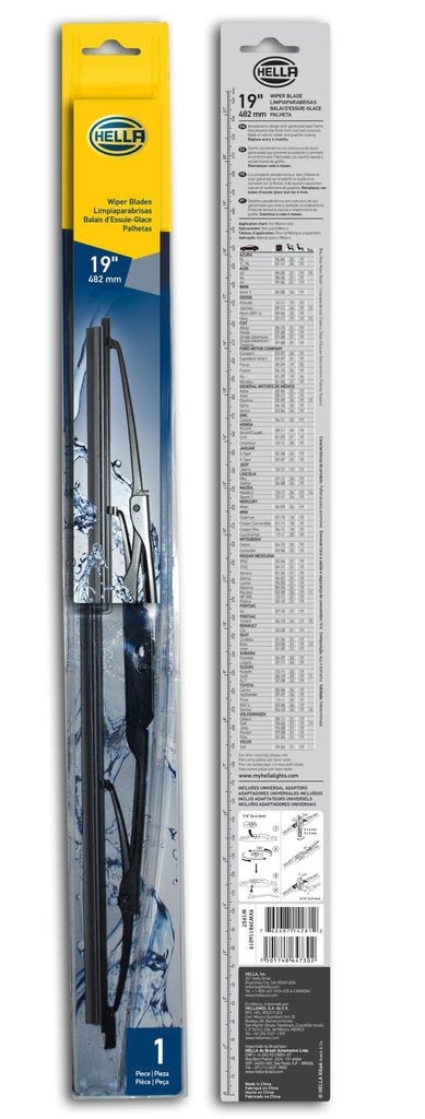 Hella LA9XW398114019 FITS: Standard Wiper Blade 19in Single Exterior Trim