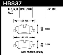 Load image into Gallery viewer, Hawk Performance HB837B.621 FITS: Hawk 14-17 Mini Cooper HPS 5.0 Rear Brake Pads Brake Pads Performance