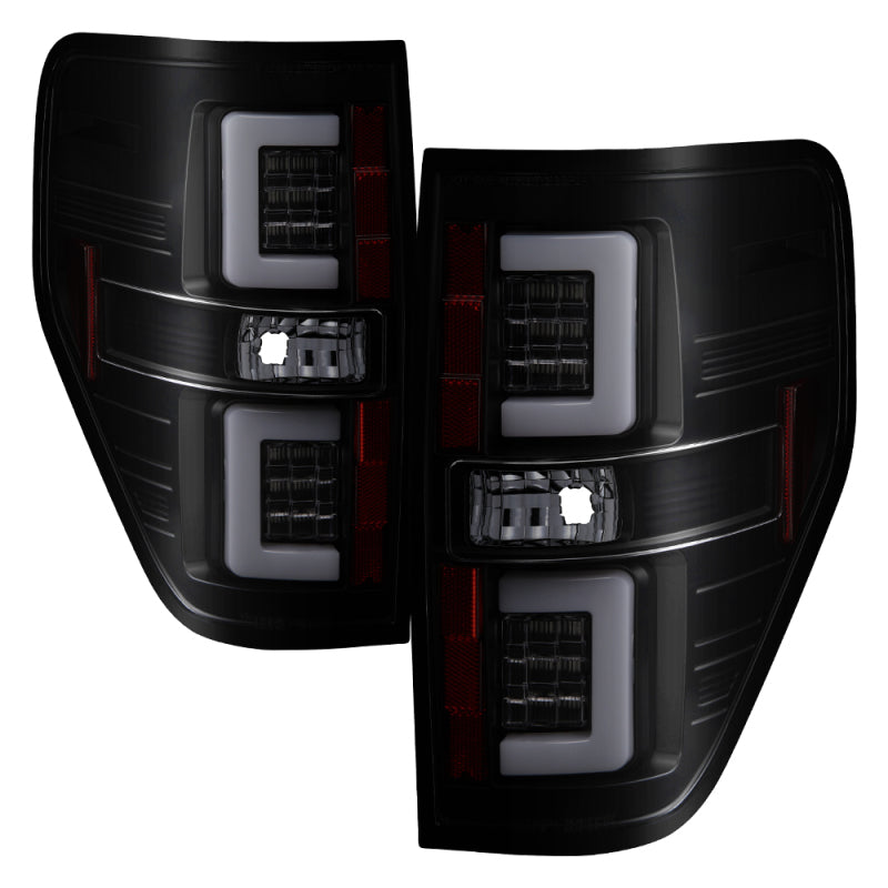 SPYDER 5084217 FITS: 09-14 Ford F150 V2 Light Bar LED Tail Lights Blk Smoke (ALT-YD-FF15009V2-LBLED-BSM) Tail Lights