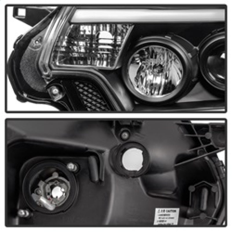 SPYDER 5081711 FITS: Toyota Tacoma 12-15 Projector Headlights Light Bar DRL Black PRO-YD-TT12-LBDRL-BK Headlights