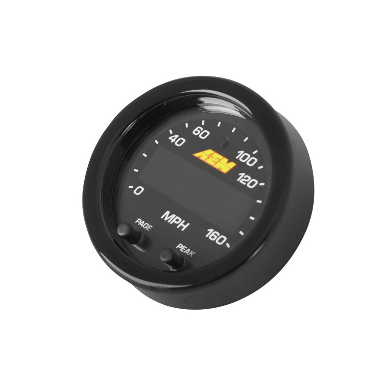 AEM 30-0313 FITS: X-Series 0-160 MPH Black Bezel w/ Black Face GPS Speedometer Gauge Gauges