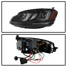 Load image into Gallery viewer, SPYDER 5080578 FITS: Volkswagen Golf VII 14-16 Projector Headlights DRL LED Blk Stripe Blk PRO-YD-VG15-BLK-DRL-BK Headlights