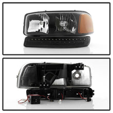Load image into Gallery viewer, SPYDER 9037399 FITS:xTune GMC Sierra 99-06 /Yukon 00-06 Headlights &amp; LED Bumper Lights Black HD-JH-GS99-LED-SET-BK Headlights