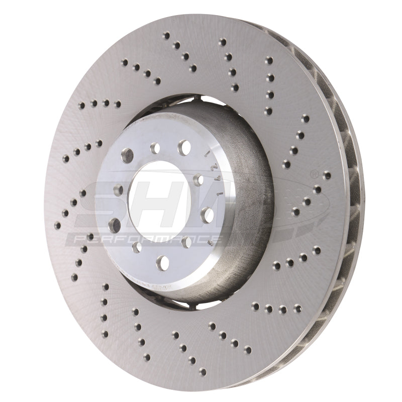 SHW Performance BFR48061 FITS:SHW 06-10 BMW M5 5.0L Right Front Cross-Drilled Lightweight Brake Rotor (34112282806) Brake Rotors Drilled