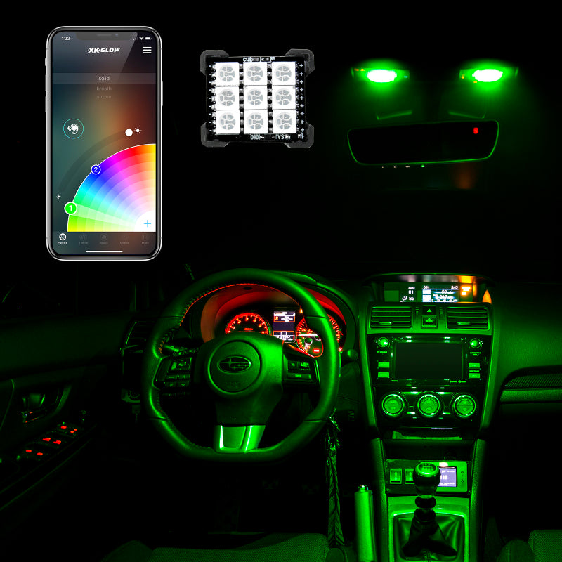 XKGLOW XK-BULB-PANEL FITS:XK Glow RGB Festoon LED Panel XKchrome Bluetooth App Controlled Dome Bulb Light Accessories and Wiring