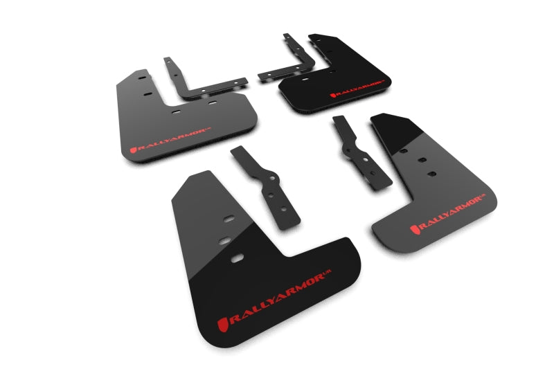Rally Armor MF126-UR-BLK-RD FITS: 2024+ Ford Mustang Black UR Mud Flap w/ Red Logo Mud Flaps