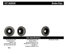 Load image into Gallery viewer, Stoptech 127.34093R FITS:StopTech 07-09 BMW 335 (E90/E92/E93) Slotted &amp; Drilled Right Front Rotor Brake Rotors Slot &amp; Drilled