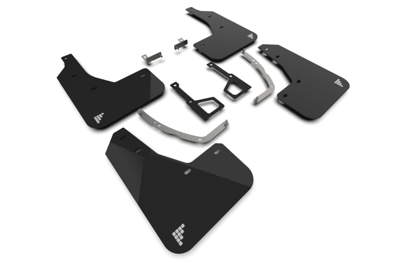 Rally Armor MF127-BAT-BLK-SIL FITS: 2025 Hyundai Ioniq 5 XRT Black Mud Flap Silver Battery Logo Mud Flaps