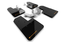 Load image into Gallery viewer, Rally Armor MF85-RR-PL-COR FITS: 21-25 Ford Bronco (Plstc Bmpr + RR NO Rptr/Sprt) Blk Mud Flap w/Cy Orange Logo Mud Flaps