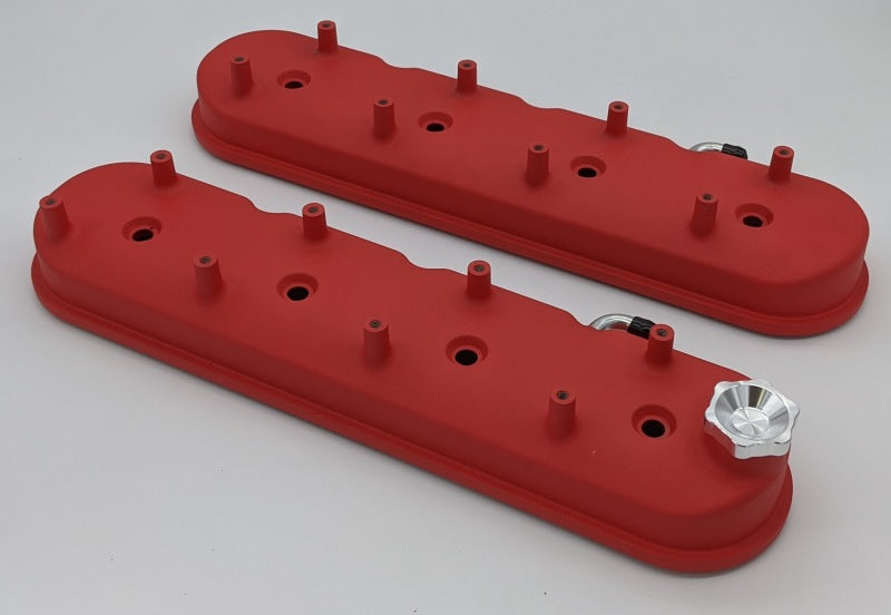 Granatelli Motor Sports 640363 FITS:Granatelli 96-22 GM LS Tall Valve Cover w/Integral Angled Coil Mounts Red Wrinkle (Pair) Valve Covers