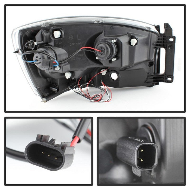 SPYDER 5010018 FITS: Dodge Ram 1500 06-08/Ram 2500 06-09 Projector Headlights LED Halo LED Chrm PRO-YD-DR06-HL-C Headlights