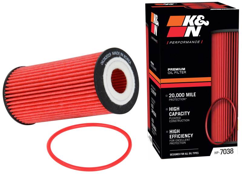 K&N Engineering HP-7038 FITS:K&N Performance Oil Filter for 2019 Audi A3 2.0L Oil Filters