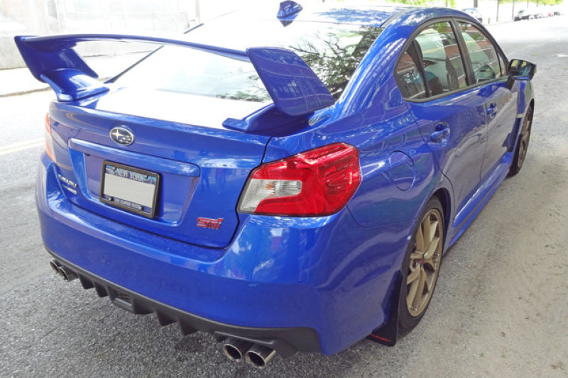 Rally Armor MF32-UR-BLK/LBL FITS: 15-21 Subaru WRX/STI Black UR Mud Flap w/Light Blue Logo Mud Flaps