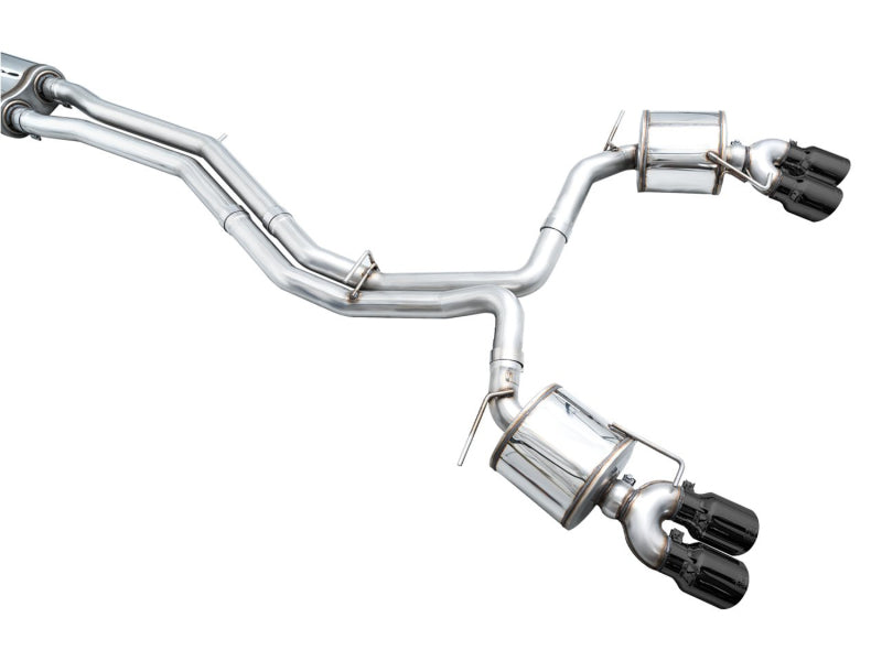 AWE Tuning 3015-43107 FITS: 19-23 Audi C8 S6/S7 2.9T V6 AWD Touring Edition Exhaust Diamond Black Tips Catback