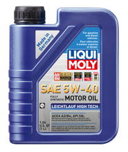 Load image into Gallery viewer, LIQUI MOLY 2331 FITS: 1L Leichtlauf (Low Friction) High Tech Motor Oil 5W40 Motor Oils