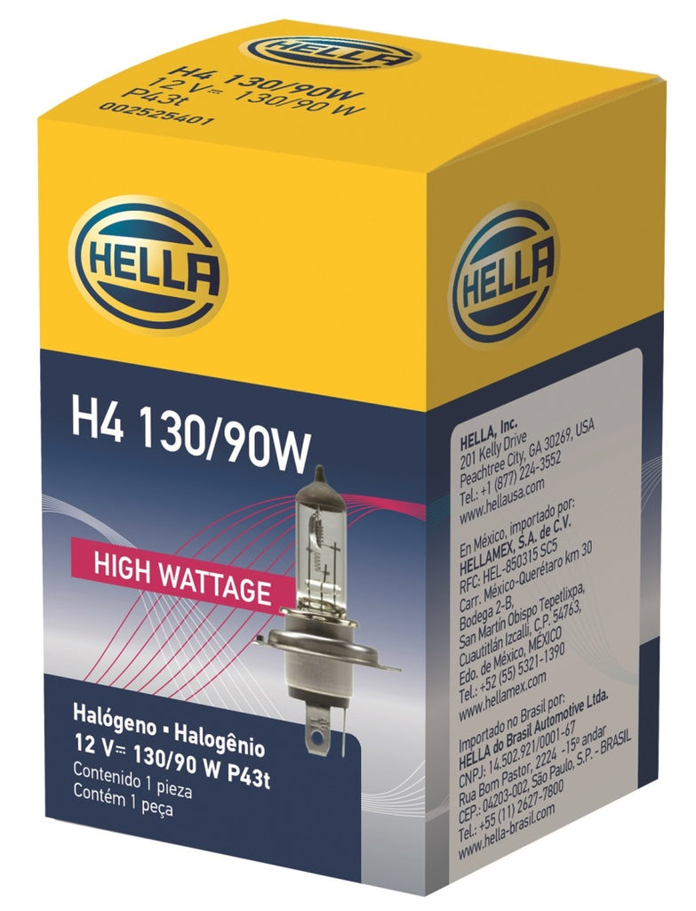 Hella LAH4 130/90W FITS: H4 12V 130/90W Halogen Headlight Bulb Universal Bulbs