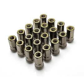 Wheel Mate HR5007TY FITS: Muteki HR50 Open End Lug Nuts Titanium Chrome w/ Yellow Ring 14x1.50 Lug Nuts