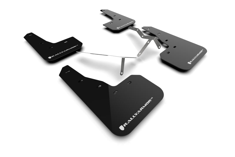 Rally Armor MF90-UR-BLK/WH FITS: 22-25 Honda Civic/Civic Si/Sport Black UR Mud Flap w/White Logo Mud Flaps