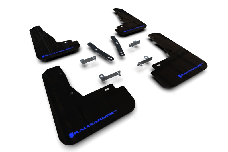 Rally Armor MF91-UR-BLK-BL FITS: 22-25 Kia EV6 Black UR Mud Flap Blue Logo Mud Flaps