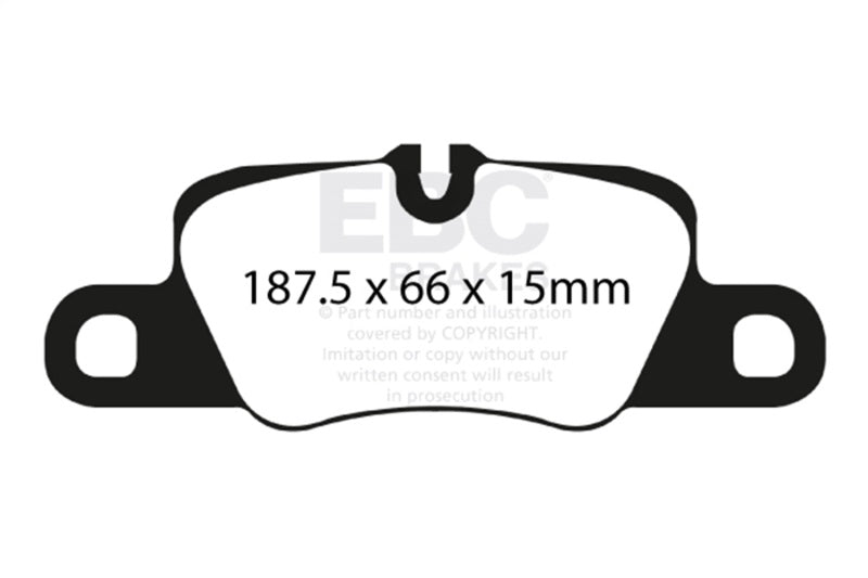 EBC DP41858R FITS: 12-15 Porsche 911 (991) (Cast Iron Rotor only) 3.8 Carrera S Yellowstuff Rear Brake Pads Brake Pads Performance