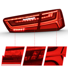 Load image into Gallery viewer, ANZO 321353 FITS: 2012-2018 Audi A6 LED Taillight Black Housing Red/Clear Lens 4 pcs (Sequential Signal) Tail Lights