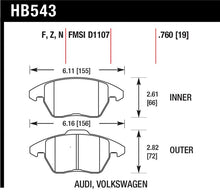 Load image into Gallery viewer, Hawk Performance HB543F.760 FITS: Hawk Audi A3 Quattro / VW EOS / Golf / Jetta / Passat / Rabbit HPS Front Brake Pads Brake Pads Performance