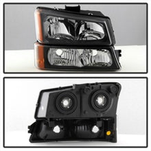Load image into Gallery viewer, SPYDER 5069801 FITS:xTune Chevy Silverado 2500HD 03-06 Crystal Headlights w/ Bumper Lights Black HD-JH-CSIL03-AM-BK-SET Headlights