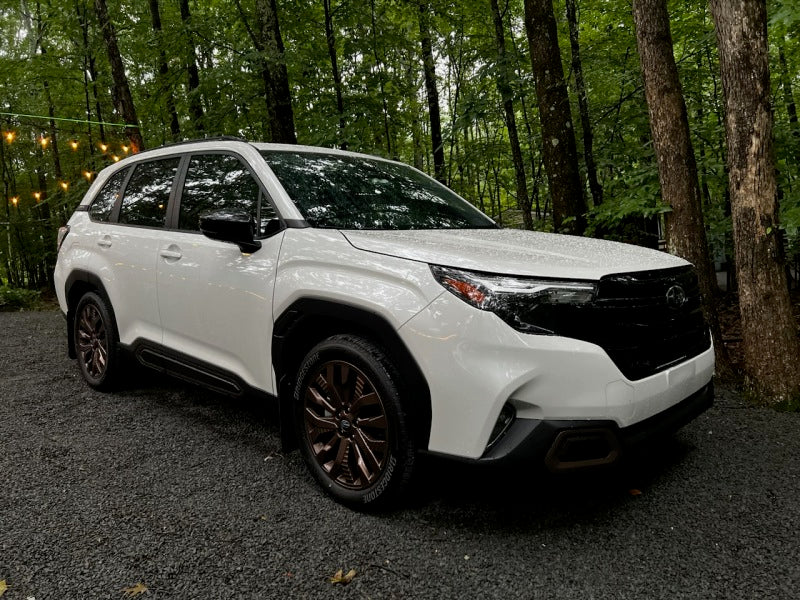 Rally Armor MF132-UR-BLK-MBK FITS: 2025 Subaru Forester Black UR Mud Flap w/Metallic Black Logo Mud Flaps