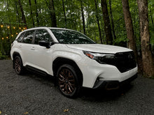 Load image into Gallery viewer, Rally Armor MF132-UR-BLK-MBK FITS: 2025 Subaru Forester Black UR Mud Flap w/Metallic Black Logo Mud Flaps
