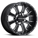 Raceline A7757056-43 FITS: A77 Mamba 15x7in / 4x156 BP / 5mm Offset / 132.5mm Bore Black & Machined Wheel Wheels Cast