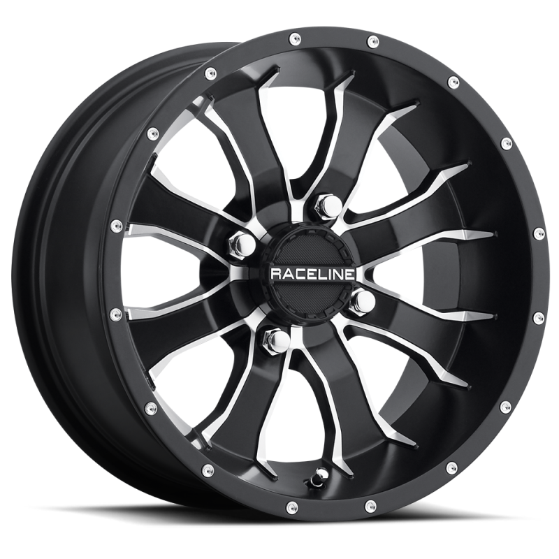 Raceline A7727056-43 FITS: A77 Mamba 12x7in / 4x156 BP / 5mm Offset / 132.5mm Bore Black & Machined Wheel Wheels Cast