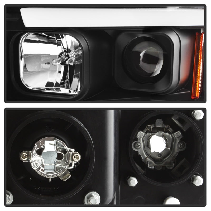 SPYDER 5084606 FITS: 02-05 Dodge Ram 1500 Light Bar Projector Headlights Black (PRO-YD-DR02V2-LB-BK) Headlights