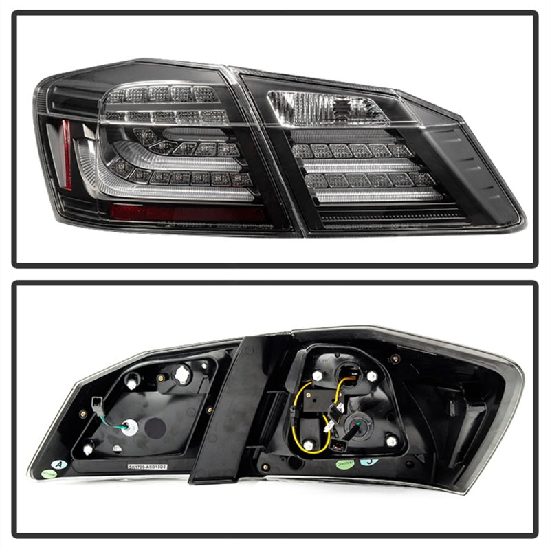 SPYDER 5082053 FITS: Honda Accord 2013-2015 4DR LED Tail Lights Black ALT-YD-HA13LED-LED-BK Tail Lights