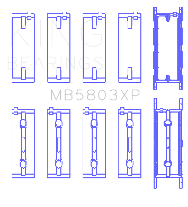 King Engine Bearings MB5803XP FITS:King BMW S65B40A Crankshaft Main Bearings Set of 5 Bearings