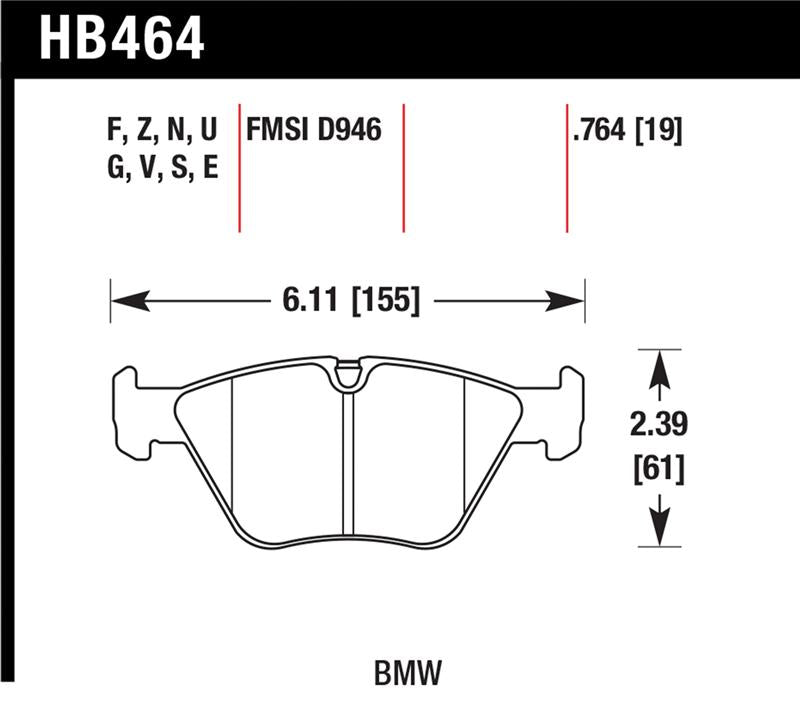 Hawk Performance HB464U.764 FITS:Hawk BMW 330Ci/330i/330Xi/M3/X3/Z4 DTC-70 Front Race Pads Brake Pads Racing